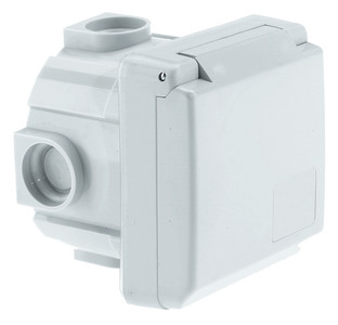 cee inbouwstopc. 32A 3P+N+T 400V IP44 voor muurinbouw met mu