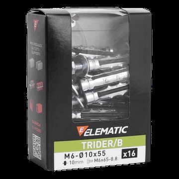 16x zware polyvalente plug Trider met hex. schroef M6