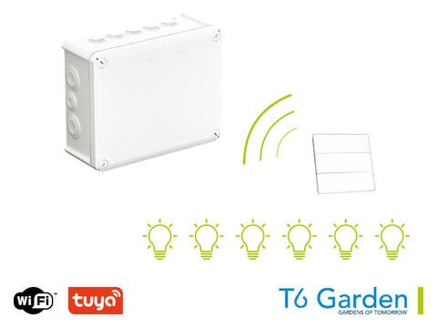 Controlemodule + 6 contacten op afstand te bedienen RF + WiF