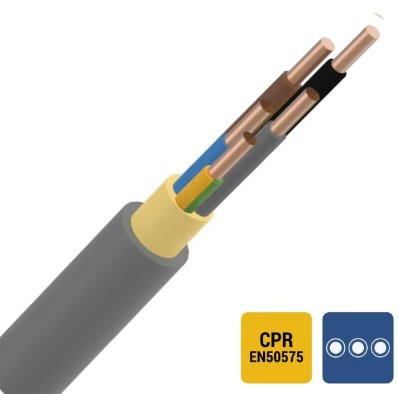 XVB installatiekabel XLPE/PVC 1kV Cca s3d2a3 grijs  - 100m