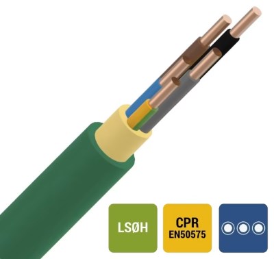 XGB ins.kabel XLPE/LS0H 1kV Cca s1d2a1 groen 5G2,5mm²  100m