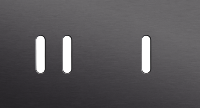 Tweevoudige afdekplaat, horizontaal 71 mm centerafstand, voo