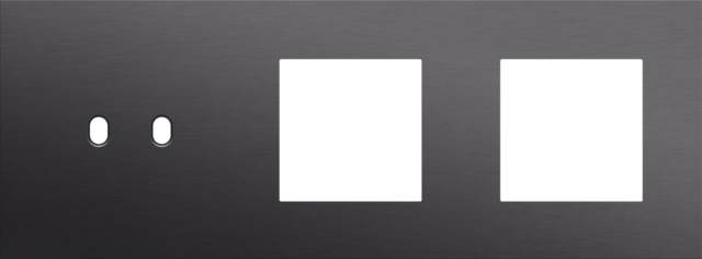 Drievoudige afdekplaat, horizontaal 71 mm centerafstand,voor