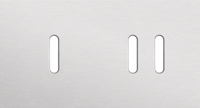 Tweevoudige afdekplaat, horizontaal 71 mm centerafstand, voo