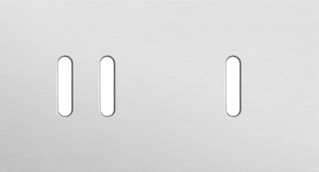 Tweevoudige afdekplaat, horizontaal 71 mm centerafstand, voo