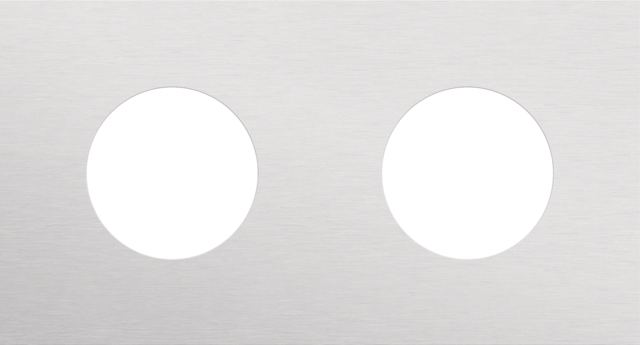 Tweevoudige afdekplaat, 71 mm centerafstand, voor twee stopc