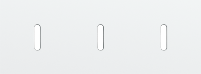 Drievoudige afdekplaat, horizontaal 71 mm centerafstand,voor