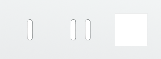 Drievoudige afdekplaat, horizontaal 71 mm centerafstand,voor