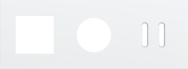 Drievoudige afdekplaat, horizontaal 71 mm centerafstand,voor