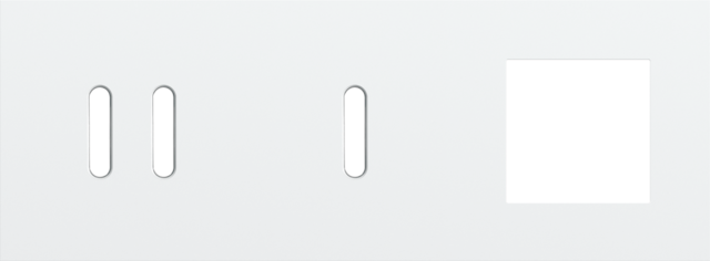 Drievoudige afdekplaat, horizontaal 71 mm centerafstand,voor