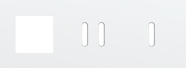 Drievoudige afdekplaat, horizontaal 71 mm centerafstand,voor