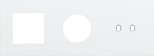 Drievoudige afdekplaat, horizontaal 71 mm centerafstand,voor