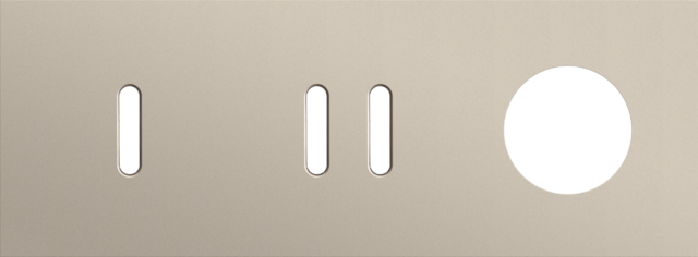 Drievoudige afdekplaat, horizontaal 71 mm centerafstand,voor