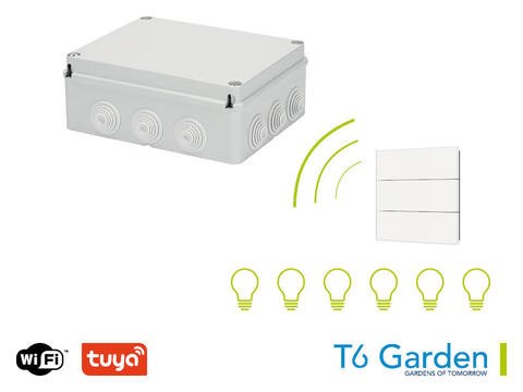 Controlemodule + 6 contacten op afstand te bedienen RF + WiF
