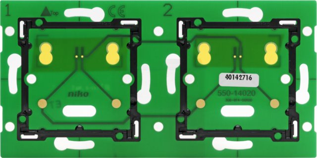 Tweevoudige horizontale muurprint voor Niko Home Control voo