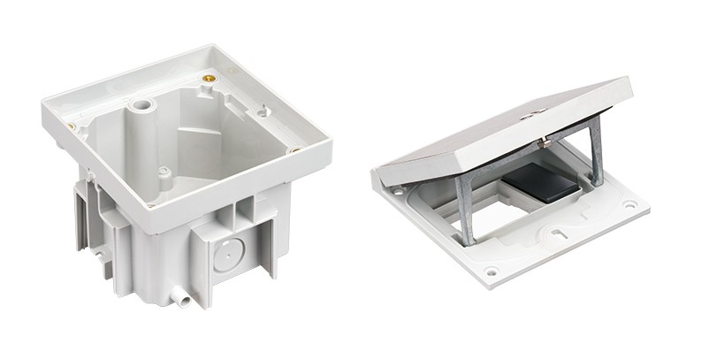 IP66 Kit vloerdoos inox (1x K45 + 1x K45 smal), incl. inbouw