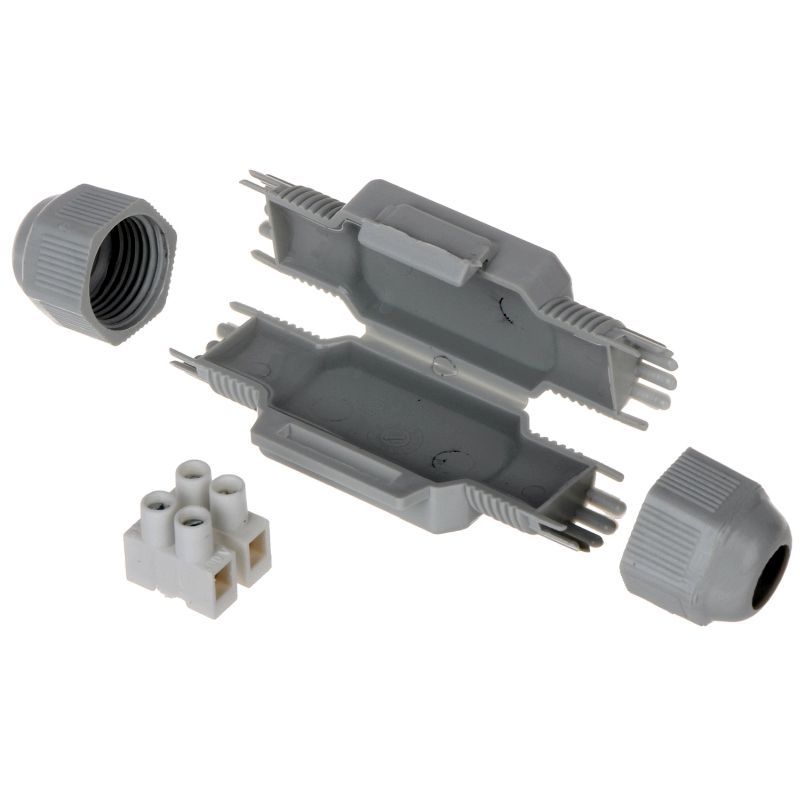 BARNEY grijze micro-verbindingsmof voorgevuld gel IP68/IP69K