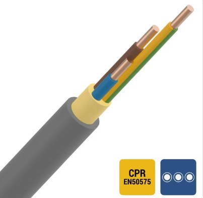 XVB ins.kabel 1kV Cca s3d2a3 grijs 3G1,5mm² grijs - 100m