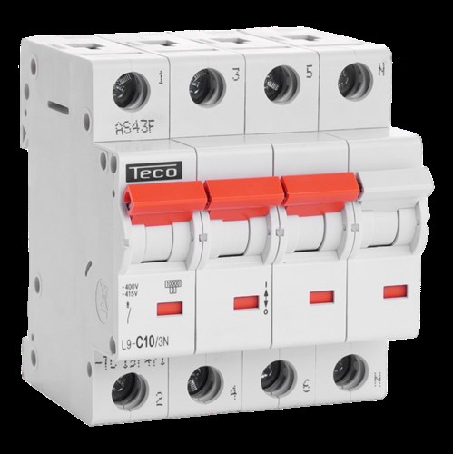 Automaat Teco 3N 10A 10kA Curve C