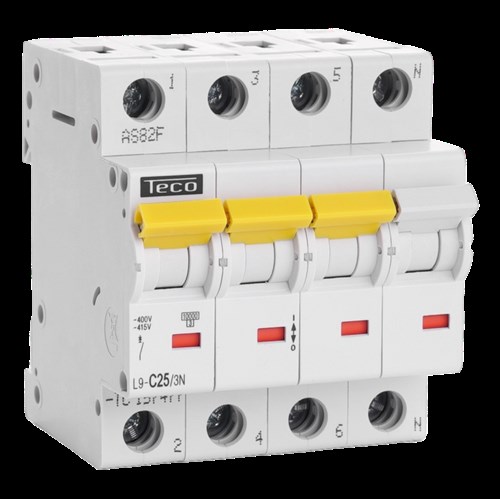 Automaat Teco 3N 25A 10kA Curve C