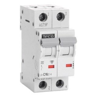 Automaat Teco 2P 16A 4,5kA Curve C