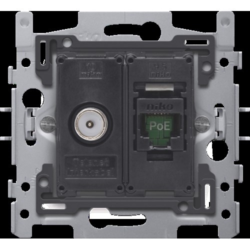 Combinatie coax met RJ45-aansluiting UTP Cat. 6, klaar voor