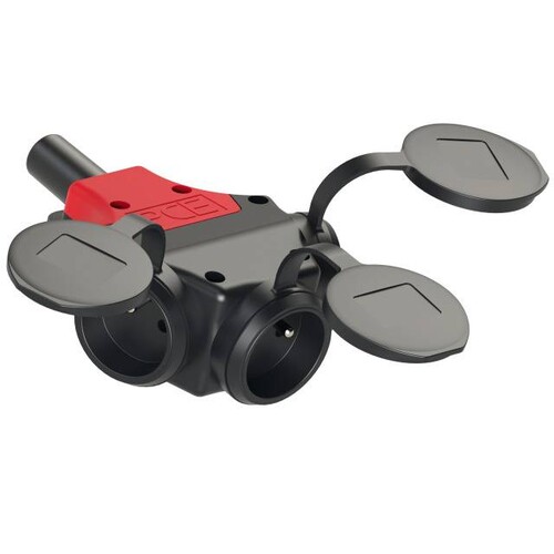 RUB.DRIEWEGSTEKKER + DEKSELTJE  16A 2P+Belg. aarding 230V IP