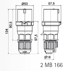 Bals 2126 CEE stekker mannelijk 16A 3P 230V - Image 2