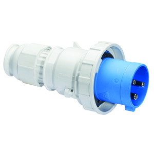 cee stekker 63A 2P+A 230V IP67, schroefaansluiting multi-gri