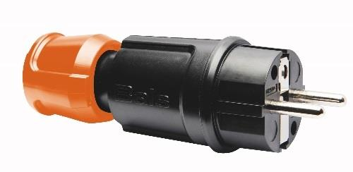 universele stekker 16A 250V IP44 zwart + oranje multi grip