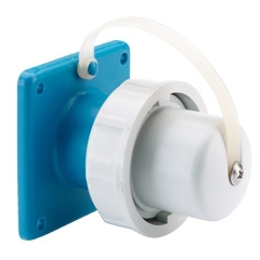 Inbouw mannelijk stopcontact 16A 2P+BA 230V IP67 75x75mm