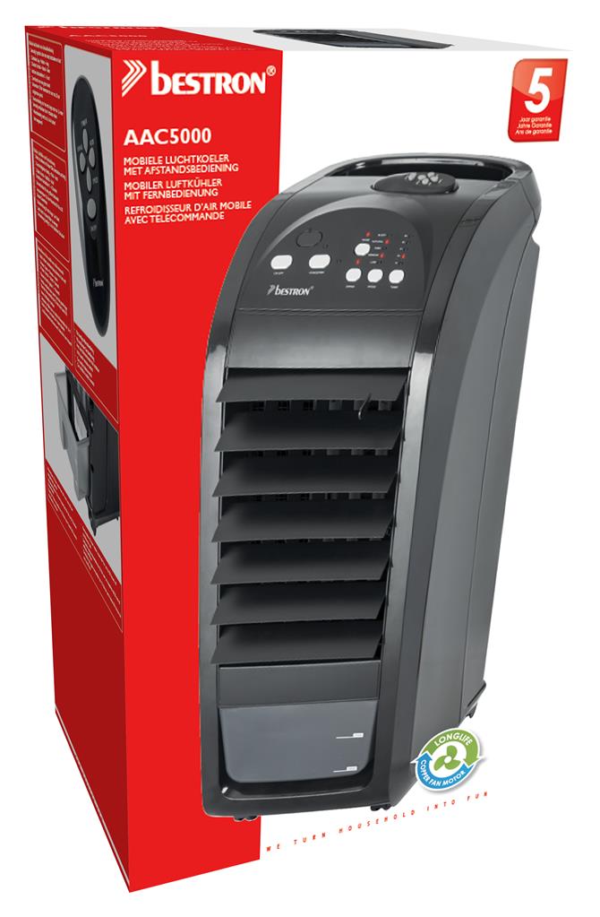 Bestron AAC5000: Mobiele 3-in-1 luchtkoeler - Koelen - Reinigen - Bevochtigen, met afstandsbediening - Image 6