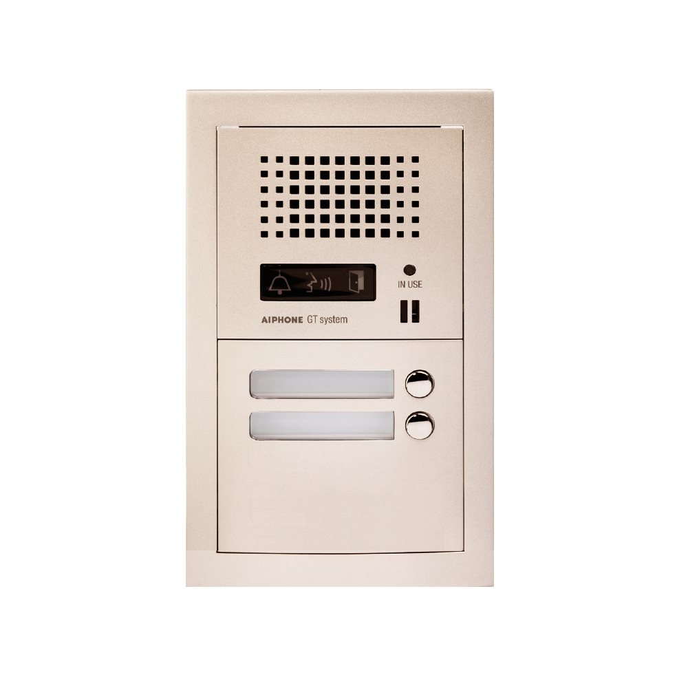 Aiphone GTA2: Samengestelde GT audio-deurpost met 2 drukknoppen - A01007904