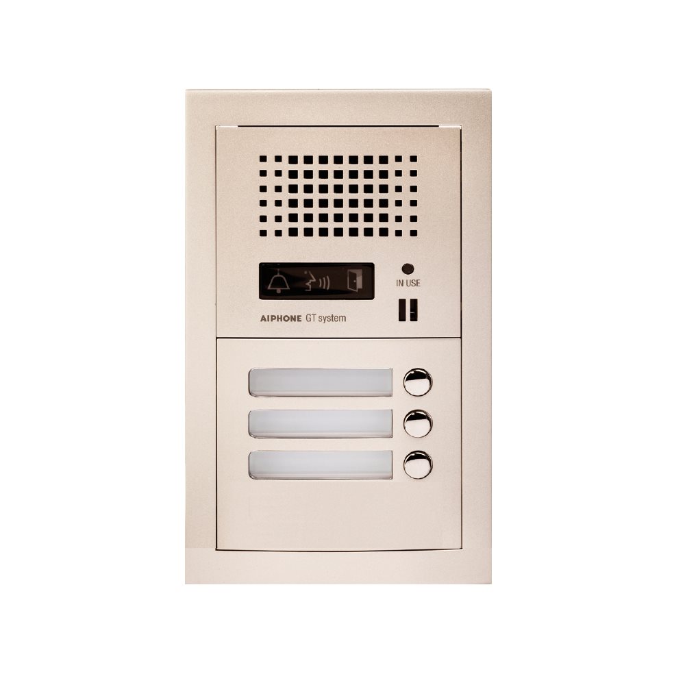 Aiphone GTA3: Samengestelde GT audio-deurpost met 3 drukknoppen - A01007905