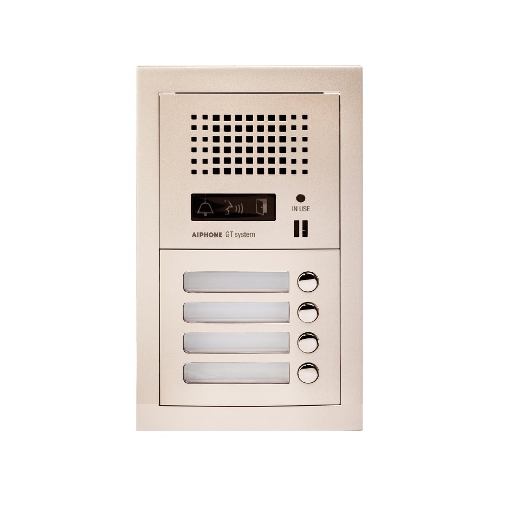 Aiphone GTA4: Samengestelde GT audio-deurpost met 4 drukknoppen - A01007906