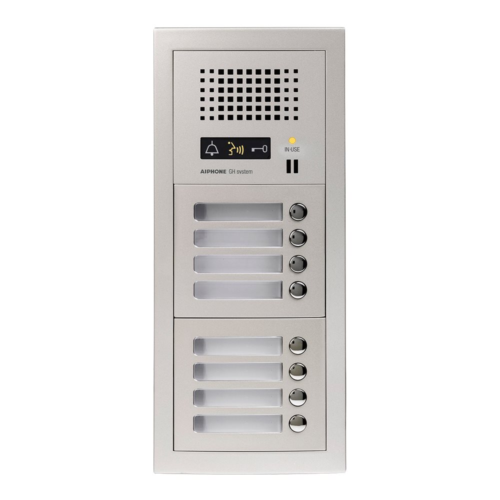 Aiphone GTA8: Samengestelde GT audio-deurpost met 8 drukknoppen - A01007910