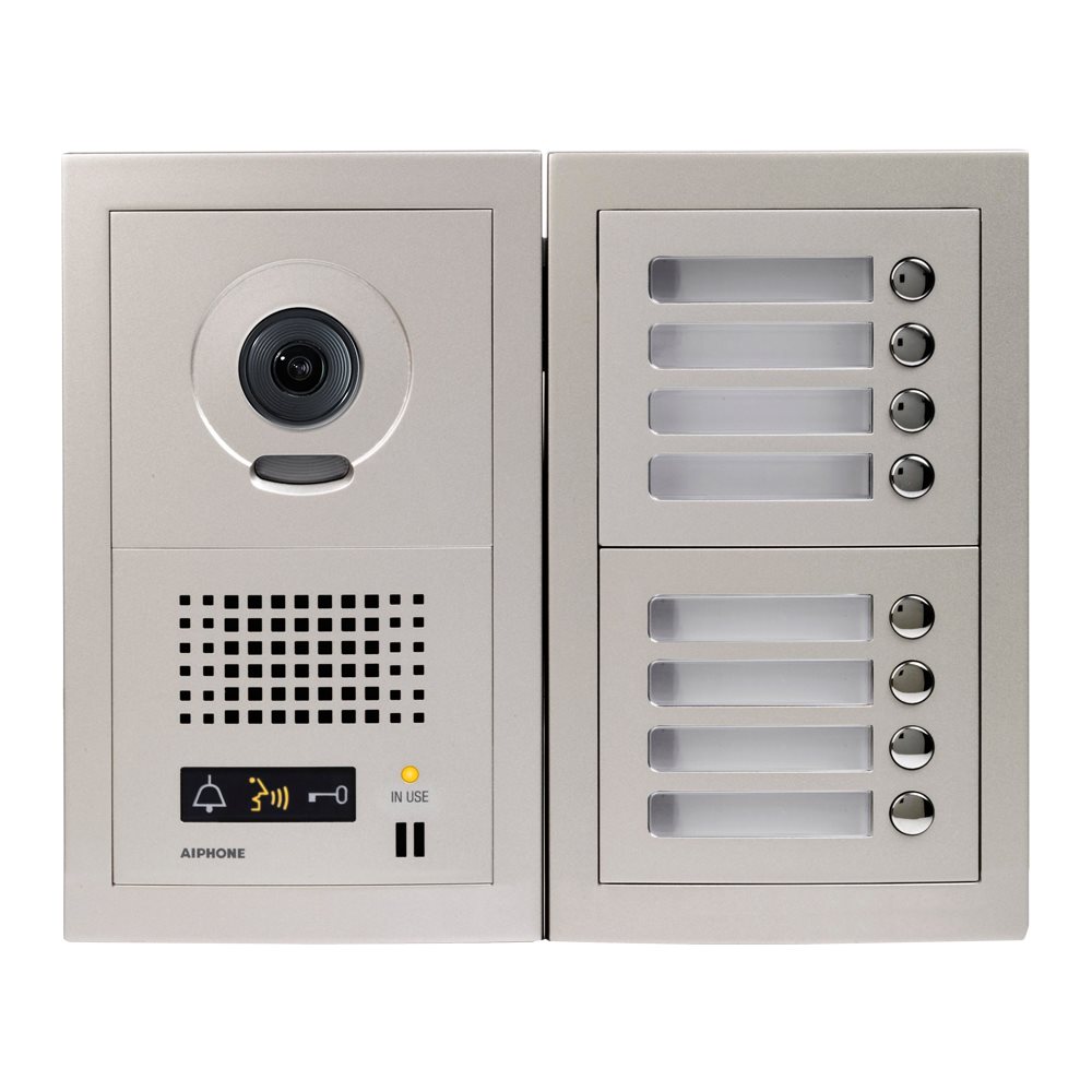 Aiphone GTV8: Samengestelde GT video-deurpost met 8 drukknoppen - A01007922