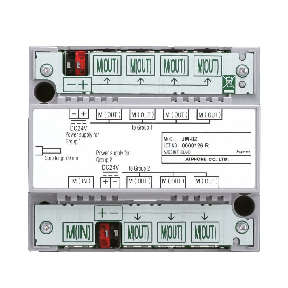 Aiphone JP8Z: DISTRIBUTIE ADAPTOR 8 KANALEN - A01008507