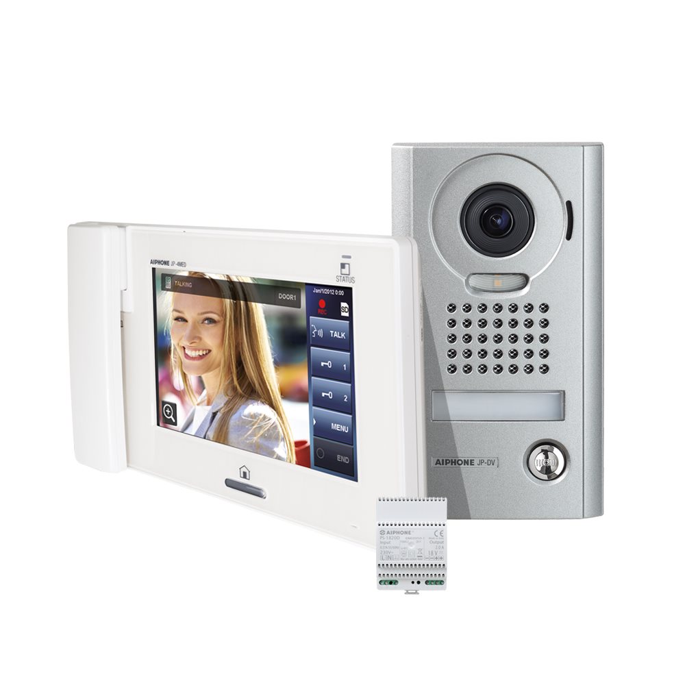 Aiphone JPS4AEDV: KIT MET OPBOUWCAMERA HOOFDMONITORING + VOEDING - A01008503