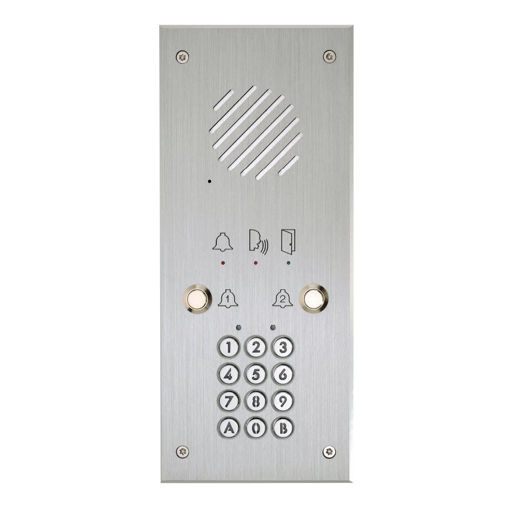 Telefoondeurpost met 2 drukkn. & codeklavier