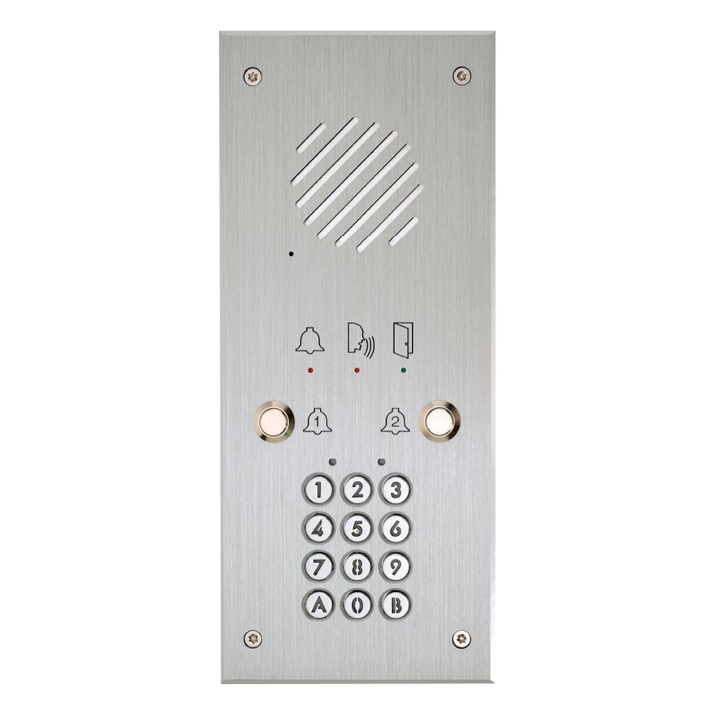 Telefoondeurpost met 2 drukkn. & codeklavier