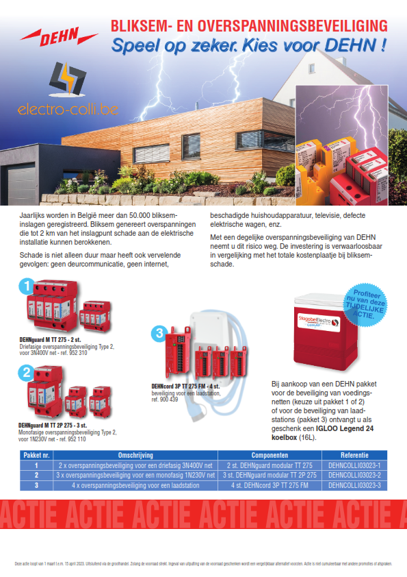 3 x overspanningsbeveiliging voor een monofasig 1N230V net
