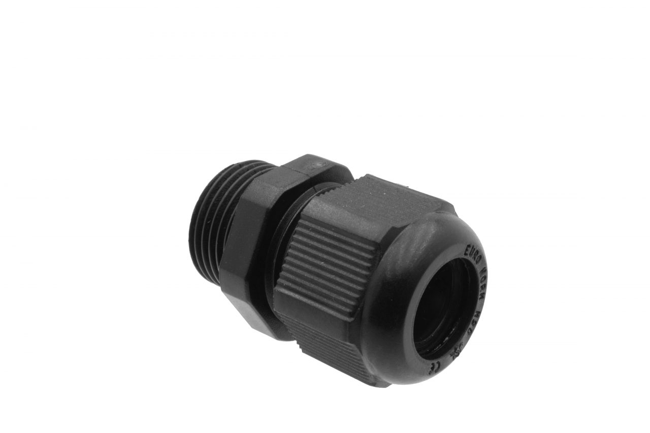 Pvc wartel Metrischetrekont  Zwart IP68 20mm