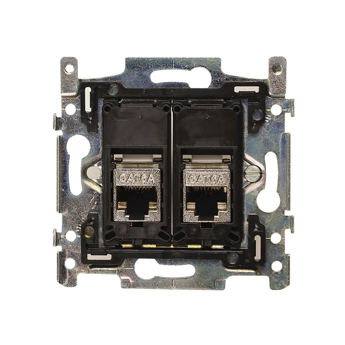 Datawandcontactdoos CAT6A tweevoudig - wit