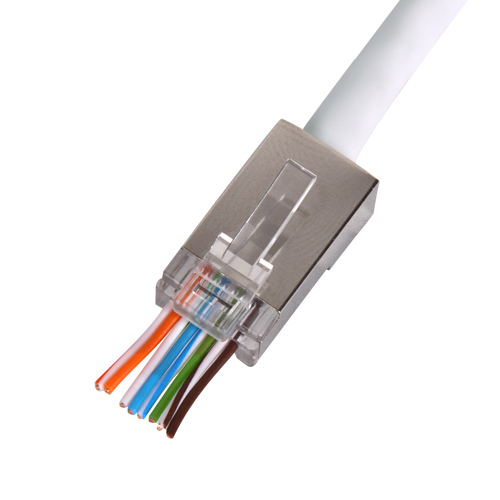 Quick connect U/FTP CAT6 dataconnector RJ45 met witte tule