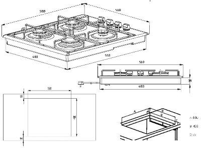 Beko HIZG 64120 SX: Gaskookplaat Comfort line - 115553 - Image 2