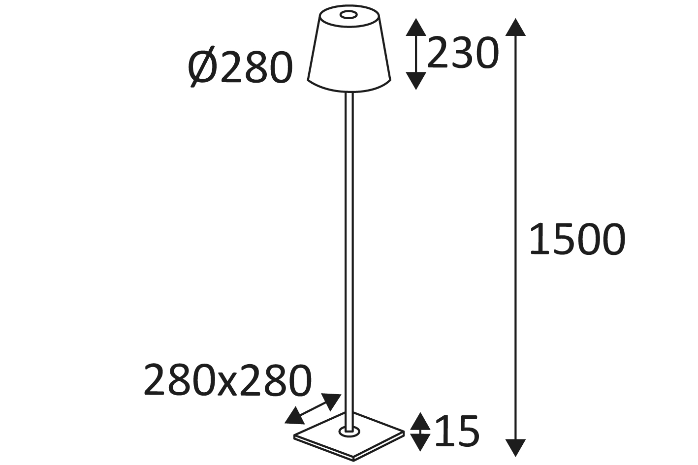 Indigo OU35124: Staande lamp, geschikt voor buiten - SHADE E27 3X15W IP54 ANTRACIET - Image 2