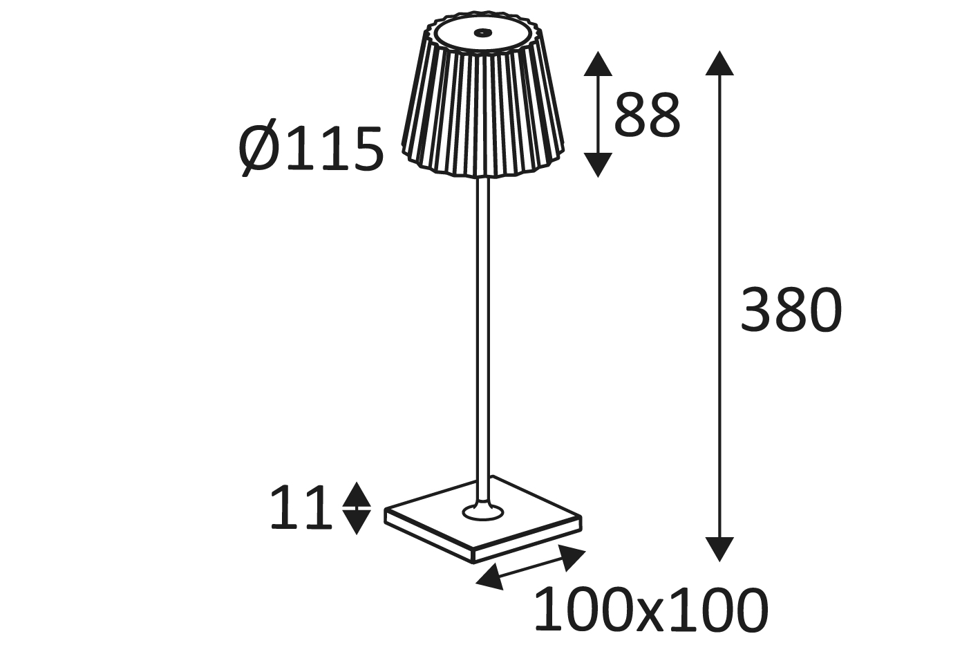 Indigo OU355WW24: Snoerloze tafellamp geschikt voor buiten - MINI SHADE 2W 470Lm 3000K IP54 Antracite - Image 2