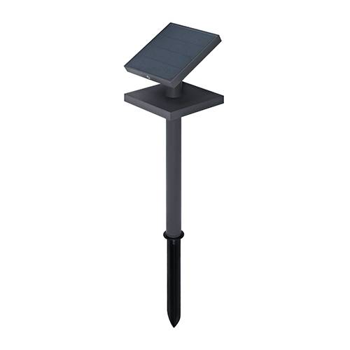 Indigo OU418NW24: Vierkante verlichtingsarmatuur met zonnecellen en oplaadbare batterij - ADES 1,3W 400Lm 4000K 90° IP54 ANTRACIET