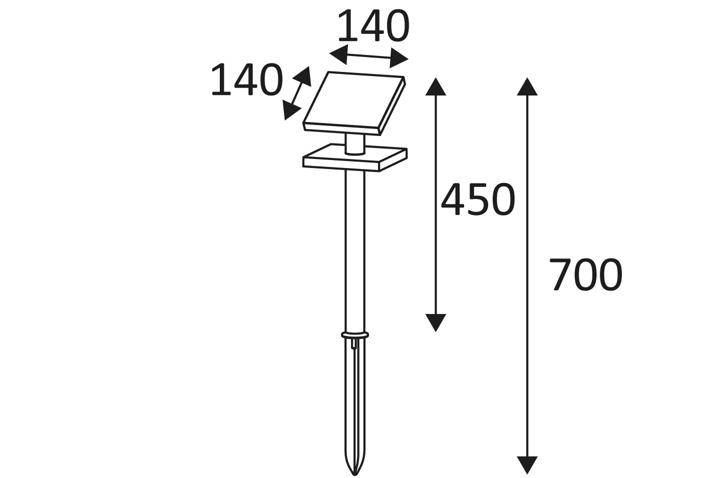 Indigo OU418NW24: Vierkante verlichtingsarmatuur met zonnecellen en oplaadbare batterij - ADES 1,3W 400Lm 4000K 90° IP54 ANTRACIET - Image 2